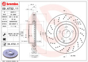 09.A732.11 Brzdový kotouč COATED DISC LINE BREMBO