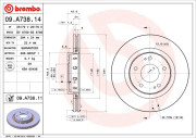 09.A738.11 Brzdový kotouč COATED DISC LINE BREMBO