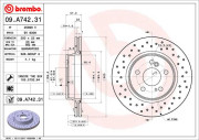 09.A742.31 Brzdový kotouč COATED DISC LINE BREMBO