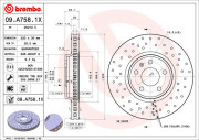 09.A758.1X Brzdový kotouč BREMBO XTRA LINE BREMBO