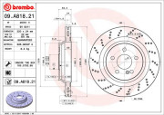 09.A818.21 Brzdový kotouč COATED DISC LINE BREMBO