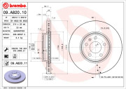 09.A820.11 Brzdový kotouč COATED DISC LINE BREMBO