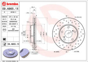 09.A865.1X Brzdový kotouč BREMBO XTRA LINE BREMBO