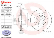 09.A921.11 Brzdový kotouč COATED DISC LINE BREMBO