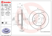 09.A922.14 Brzdový kotouč BREMBO