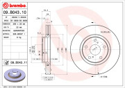 09.B043.11 Brzdový kotouč COATED DISC LINE BREMBO