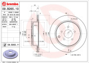 09.B265.11 Brzdový kotouč COATED DISC LINE BREMBO