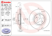 09.B270.11 Brzdový kotouč COATED DISC LINE BREMBO