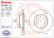 09.B461.11 Brzdový kotouč COATED DISC LINE BREMBO