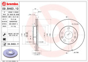 09.B463.11 Brzdový kotouč COATED DISC LINE BREMBO