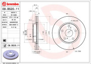 09.B520.11 Brzdový kotouč COATED DISC LINE BREMBO