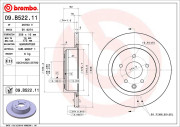 09.B522.11 Brzdový kotouč COATED DISC LINE BREMBO