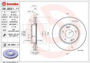 09.B551.11 Brzdový kotouč COATED DISC LINE BREMBO