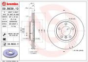 09.B638.11 Brzdový kotouč COATED DISC LINE BREMBO