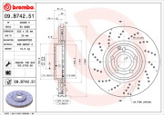 09.B742.51 Brzdový kotouč COATED DISC LINE BREMBO