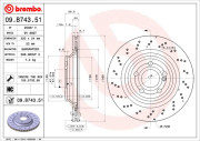 09.B743.51 Brzdový kotouč COATED DISC LINE BREMBO