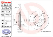 09.B843.11 Brzdový kotouč COATED DISC LINE BREMBO