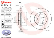 09.B974.11 Brzdový kotouč COATED DISC LINE BREMBO