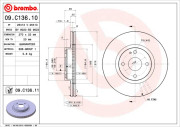 09.C136.11 Brzdový kotouč COATED DISC LINE BREMBO