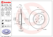 09.C174.11 Brzdový kotouč COATED DISC LINE BREMBO