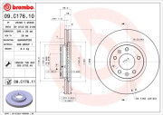 09.C176.11 Brzdový kotouč COATED DISC LINE BREMBO