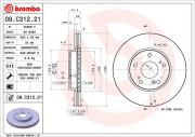 09.C312.21 Brzdový kotouč COATED DISC LINE BREMBO