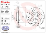 09.C338.11 Brzdový kotouč COATED DISC LINE BREMBO