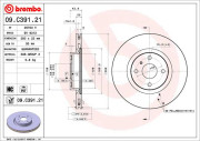 09.C391.21 Brzdový kotouč COATED DISC LINE BREMBO