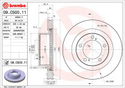 09.C500.11 Brzdový kotouč COATED DISC LINE BREMBO