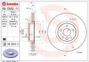 09.C522.11 Brzdový kotouč COATED DISC LINE BREMBO