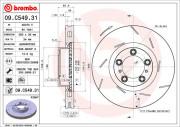 09.C549.31 Brzdový kotouč COATED DISC LINE BREMBO