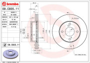 09.C935.11 Brzdový kotouč COATED DISC LINE BREMBO