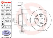 09.D113.11 Brzdový kotouč COATED DISC LINE BREMBO