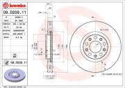 09.D209.11 Brzdový kotouč COATED DISC LINE BREMBO