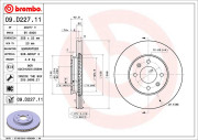 09.D227.11 Brzdový kotouč COATED DISC LINE BREMBO