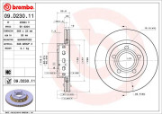 09.D230.11 Brzdový kotouč COATED DISC LINE BREMBO