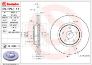 09.D245.11 Brzdový kotouč COATED DISC LINE BREMBO