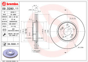 09.D280.11 Brzdový kotouč COATED DISC LINE BREMBO