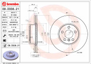 09.D338.21 Brzdový kotouč COATED DISC LINE BREMBO