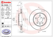 09.D422.11 Brzdový kotouč COATED DISC LINE BREMBO