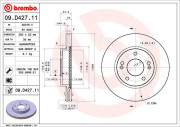 09.D427.11 Brzdový kotouč COATED DISC LINE BREMBO