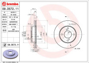 09.D572.11 Brzdový kotouč COATED DISC LINE BREMBO