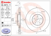 09.D574.11 Brzdový kotouč COATED DISC LINE BREMBO