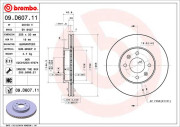 09.D607.11 Brzdový kotouč COATED DISC LINE BREMBO