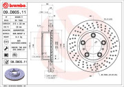 09.D805.11 Brzdový kotouč COATED DISC LINE BREMBO