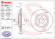 09.D943.11 Brzdový kotouč COATED DISC LINE BREMBO