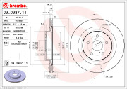 09.D987.11 Brzdový kotouč COATED DISC LINE BREMBO