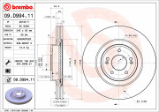 09.D994.11 Brzdový kotouč COATED DISC LINE BREMBO