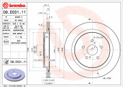 09.E031.11 Brzdový kotouč COATED DISC LINE BREMBO