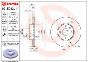 09.E032.11 Brzdový kotouč COATED DISC LINE BREMBO